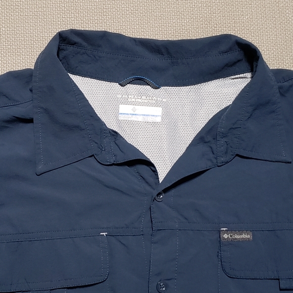 Columbia Blue Omni-Shade Collared Button Up Shirt Men’s Size 2XT - Picture 4 of 16